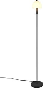 Lampada da terra nera con paralume in vetro (altezza totale 120 cm) Glenn – Trio