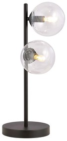 Lampade Da Scrivania Minimal Durga Acciaio Nero Trasparente 2 Luci E14 Ip20