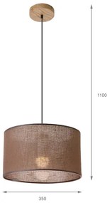 Brilagi - LED Lampadario a sospensione con filo ANTHONY 1xE27/60W/230V quercia/marrone