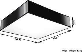 Plafoniera Quadrata da Soffitto in PVC 3xE27 HORUS 45 Nera da interno