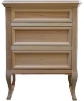 Comodino classico 3 cassetti in legno grezzo l.55 p.36 h.70 - Mobili 2G