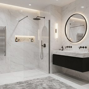 Parete doccia Rea Flexi Transparent / Titan 90