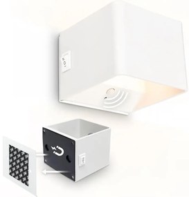 Briloner 3879016 - Lampada da parete ricaricabile a LED con sensore BORRA LED/1,5W/5V 3600 mAh, bianca