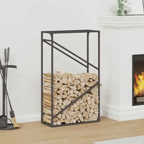 Rastrelliera Per Legna Da Ardere Nera 60x25x100 Cm /