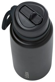 Bottiglia termica in acciaio inox con cannuccia 1l - nera