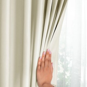 Tenda parzialmente oscurante color crema in velluto 140x245 cm Pleat – Restilo