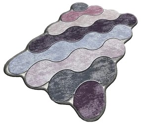 Tappeto da bagno grigio-viola 70x120 cm Circle - Foutastic