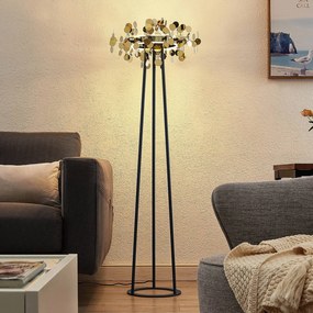 Lampada da terra di design Glimmo Lucande, dimmerabile, Nero, Soggiorno / Sala da pranzo, Alluminio, Moderno, Lampada da terra