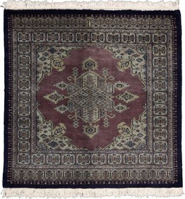 Bokhara Tappeto 90 x 90 Viola (Pakistan) Annodato A Mano
