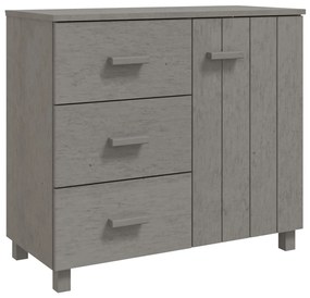 Credenza hamar grigio chiaro 90x40x80 cm legno massello di pino