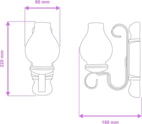 Brilagi - Applique RUSTIC 1xE14/40W/230V faggio