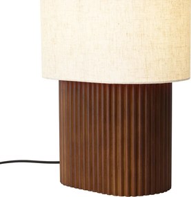 Lampada da terra Japandi in legno di noce con paralume in tessuto 70cm - Lamel