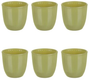 Servizio 6 bicchieri verde opaco in vetro