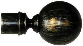 Bastone Tenda Estensibile Parigi 120–210 cm in Ferro Battuto Nero con Dettagli Oro