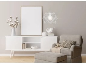 Lampadario a sospensione con filo GALL 1xE27/60W/230V bianco