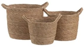 Set di Cesti Naturale Juncus 33 x 33 x 26 cm (3 Pezzi)