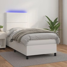 Giroletto Molle Con Materasso E Led Bianco 90x200 Cm Similpelle /