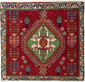 Shiraz Tappeto 60x60 Rosso (Iran) Annodato A Mano
