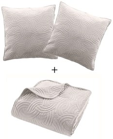 Set con copriletto e federa color crema in velluto 240x260 cm Solange – douceur d'intérieur