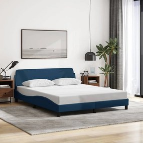 Giroletto Con Testiera Senza Materasso Blu 160x200 Cm Tessuto /
