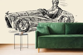 Carta da parati – Auto da corsa in stile retrò