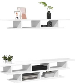 Mobili tv a muro bianchi in legno multistrato