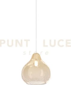 Sospensione in vetro 1191 grande ambra 1 luce attacco e27 rosone da...