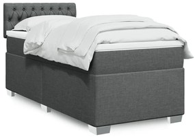 Giroletto A Molle Con Materasso Grigio Scuro 100x200 Cm Tessuto /