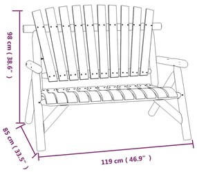 Set Divani da Giardino 5 pz in Legno Massello di Abete