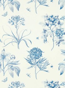 Sanderson Tapete Etchings & Roses - China Blue
