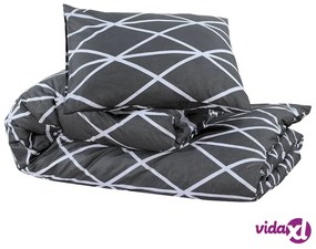 vidaXL Set Copripiumino Grigio 220x240 cm in Cotone