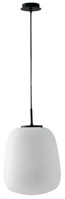 Lampadario Neoclassico Tolomeo nero paralume bianco E27 Ø39cm LUCE AMBIENTE DESIGN