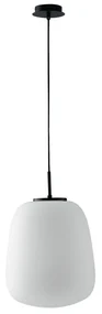 Lampadario Neoclassico Tolomeo nero paralume bianco E27 Ø39cm LUCE AMBIENTE DESIGN
