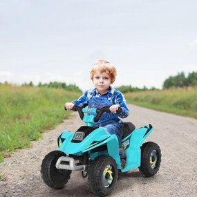 Costway Costaway Quad cavalcabile alimentato a batteria 6V con velocità massima 4,6 km/h, Mini quad ATV per bambini Blu