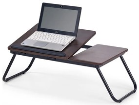 Tavolino da letto 23x60 cm nero/marrone