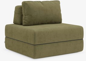 Rift poltrona letto con materasso alto 24 cm e memory foam - schienale mobile e tessuto smacchiabile T31