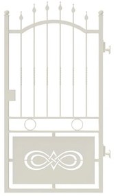 Cancello manuale con serratura elettrica Lavaredo in ferro, apertura a destra, L 104.5, H 180-195 cm, di colore bianco