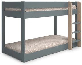 Letto da bambini a castello verde polveroso con rete inclusa 90x190 cm Angel – Marckeric