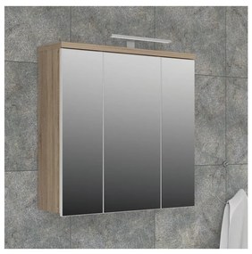 Mobile bagno sospeso con specchio VENOM bianco/rovere sonoma