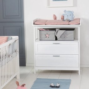 Cassettiera per bambini bianca con fasciatoio 75x100x87 cm Hamburg – Roba