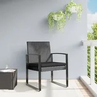 Sedie da Pranzo da Giardino 2 pz Grigio Scuro in Rattan PP 360205