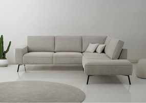 Divano angolare greige (con penisola a destra/a L) con rivestimento in ciniglia Amsterdam – Scandic