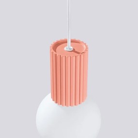 Sollux SL.1754 - Lampadario a sospensione con filo HALO 1xG9/8W/230V diametro 12 cm rosa