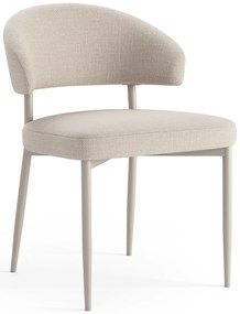 IRIS Beige (tessuto Basel 24)/telaio beige-grigio (Cashmere) - MODERNA SEDIA IMBOTTITA PER SALONE /SOGGIORNO IN STILE BOHO
