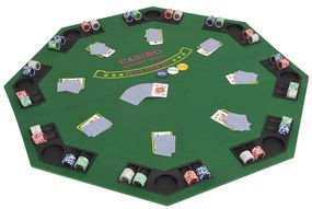 Tavolo Da Poker Pieghevole İn 4 8 Giocatori Ottagonale Verde /