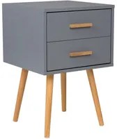 Comodino Grigio e Legno Chiaro 61 x 40 cm 2 Cassetti Scandinavo