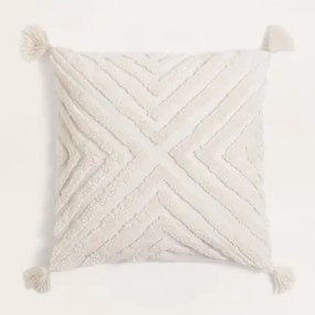 Cuscino quadrato in cotone (45x45 cm) Reik Bianco - Sklum