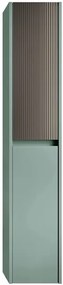Colonna per mobile bagno Niwa 2 ante P 27 x L 30 x H 160 cm laccato opaco verde timo con vetro grigio carbone cannettato