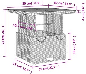 Set da Pranzo da Giardino 5 pz Nero con Cuscini in Polyrattan