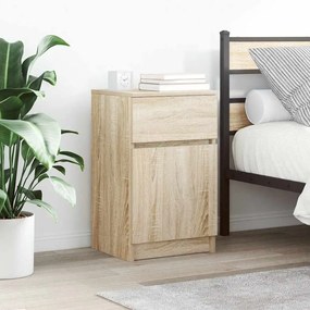 Comodini 2 Pz Rovere Sonoma 39x35x65 Cm İn Legno Multistrato /